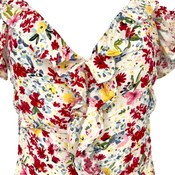 ASTR The Label Floral Ruffle Mini Dress White Multicolor Size XS - Picture 8 of 13
